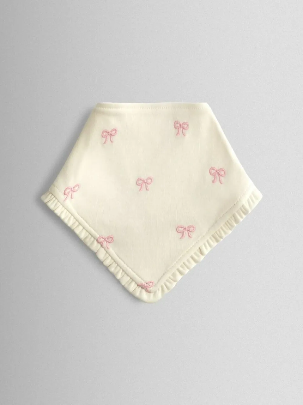 Best Jojo Maman Bébé Cream Pretty Organic Cotton 2-Pack Bow Embroidered Bibs