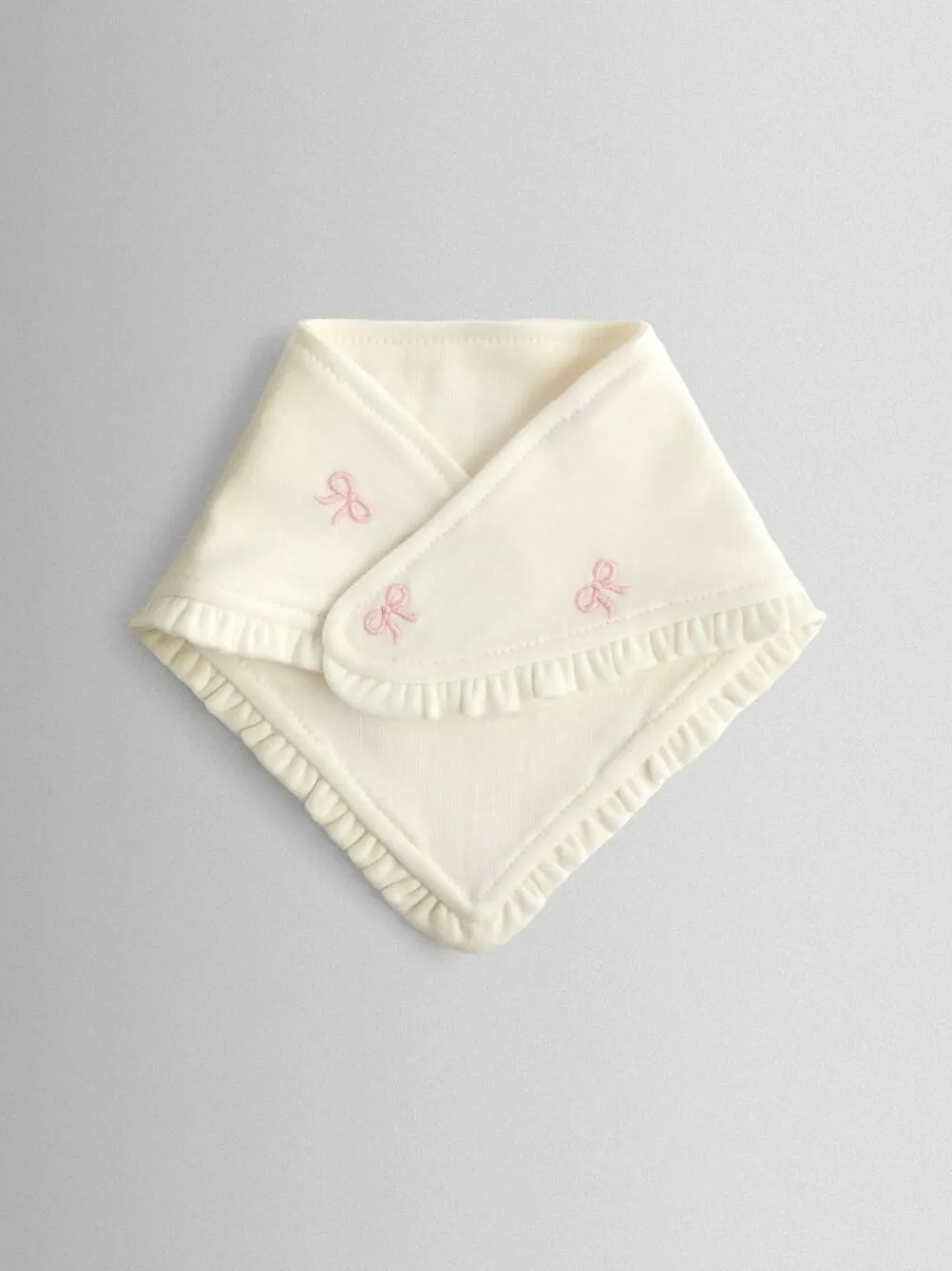 Best Jojo Maman Bébé Cream Pretty Organic Cotton 2-Pack Bow Embroidered Bibs