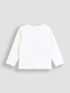 Best Jojo Maman Bébé Denim Blue Floral Chambray Embroidered Dungarees & Rib Top Set