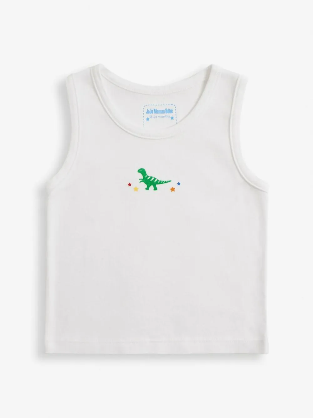 Jojo Maman Bébé Dinosaur 3-Pack Boys' Vest Set^BOY Underwear|Vests