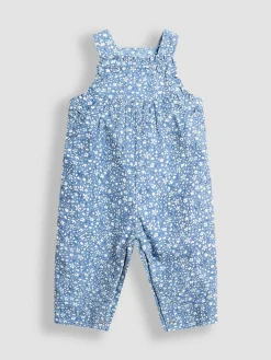 New Jojo Maman Bébé Ditsy Blue Classic Cord Dungarees