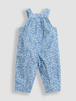 New Jojo Maman Bébé Ditsy Blue Classic Cord Dungarees