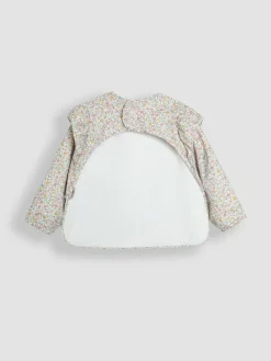 Jojo Maman Bébé Ditsy Floral Frill Sleeved Bib^ Bibs
