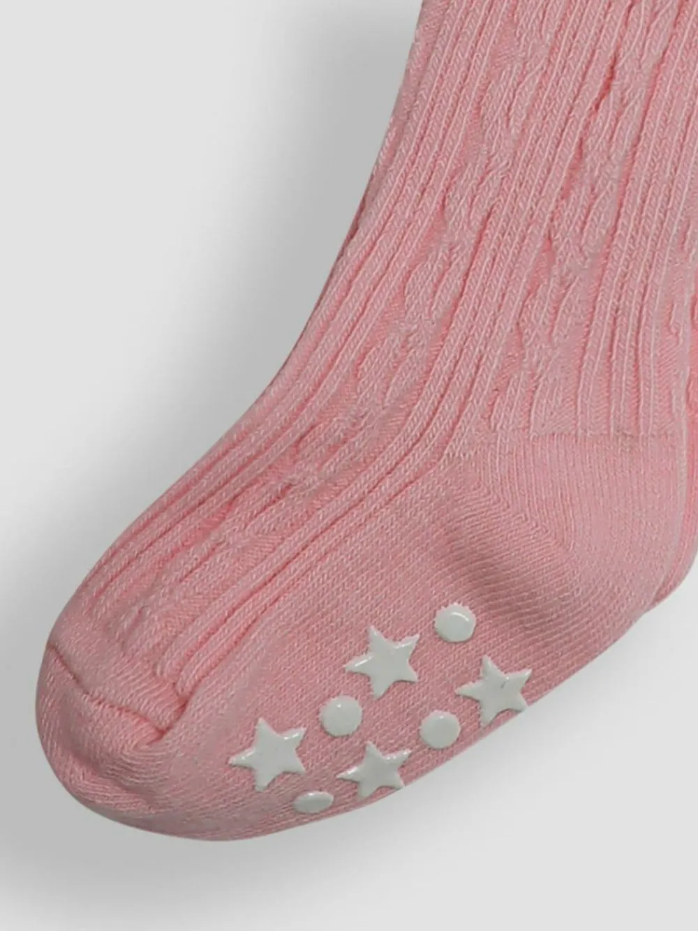 Jojo Maman Bébé Cable Ribbed Tights Dusky Pink