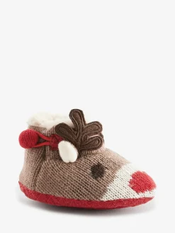 Jojo Maman Bébé Fawn Knitted Reindeer Slipper Boots^BOY Nightwear