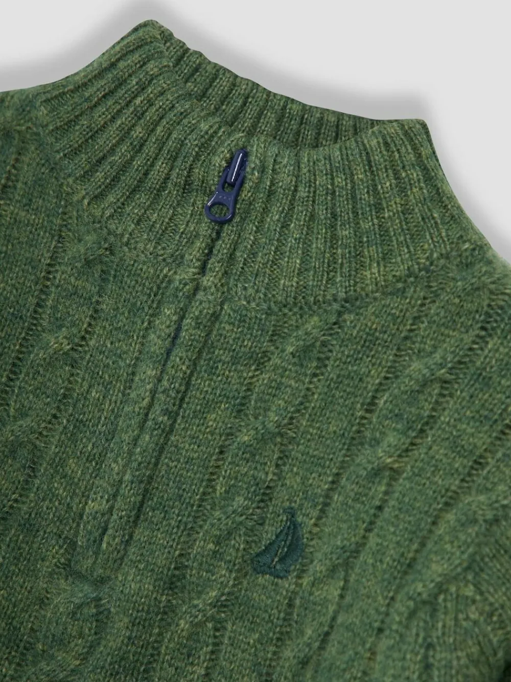 Online Jojo Maman Bébé Classic Cable Half Zip Jumper Forest Green