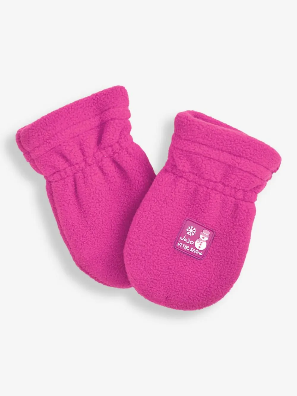 Jojo Maman Bébé Fuchsia Pink Polarfleece Pop-On Mittens^ Hats & Scratch Mitts|Hats, Gloves & Scarves