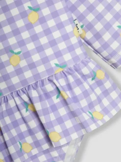 Jojo Maman Bébé Gingham Long Sleeve Swimsuit^ Swimwear|Swimwear