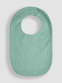 Outlet Jojo Maman Bébé Green Baby Muslin Frill Bib