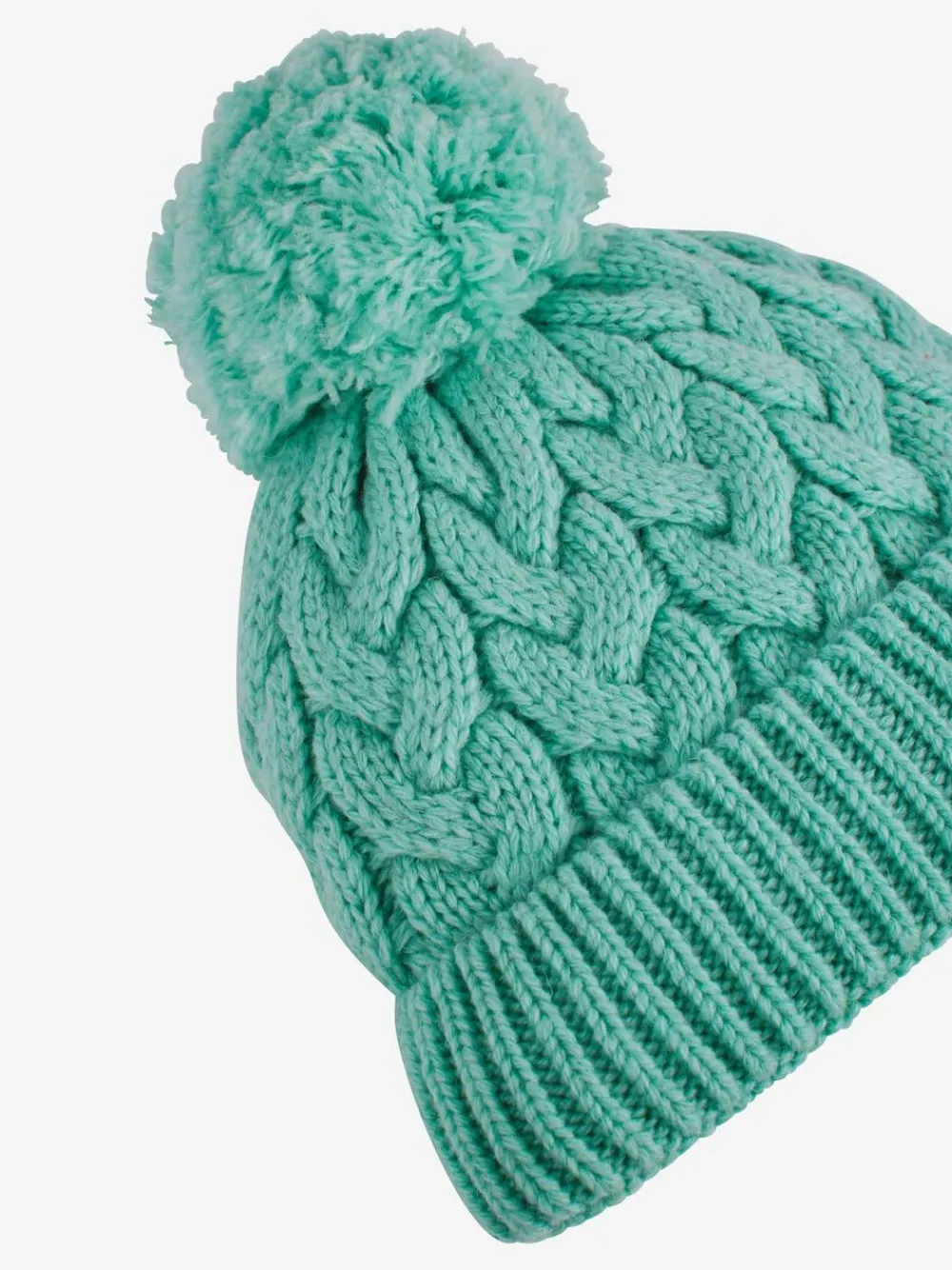 Sale Jojo Maman Bébé Green Chunky Cable Knit Pom Pom Hat
