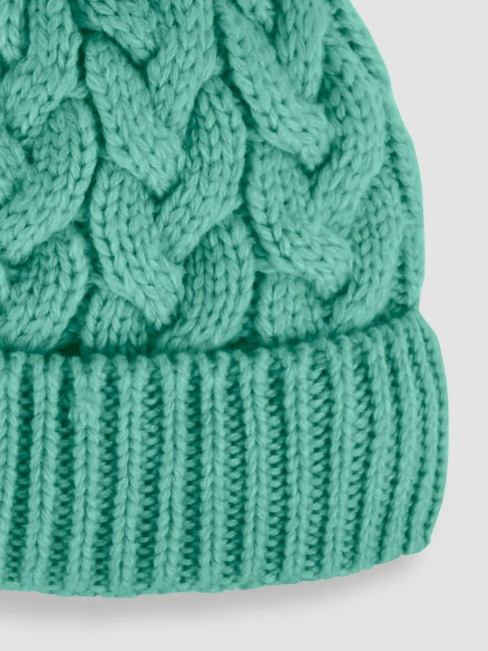 Sale Jojo Maman Bébé Green Chunky Cable Knit Pom Pom Hat