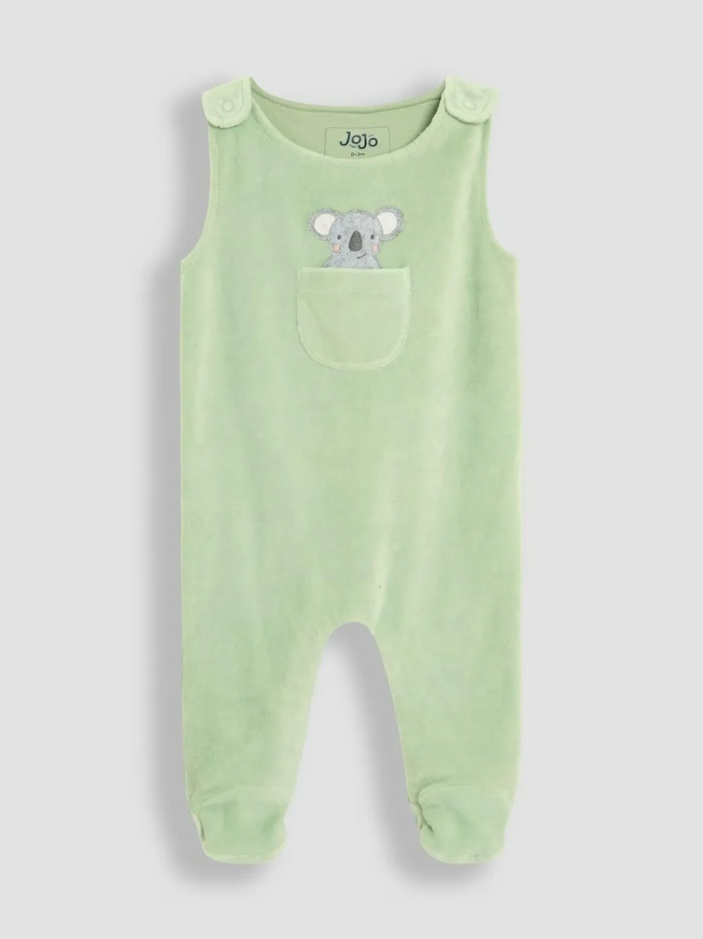 Best Jojo Maman Bébé Green Cotton Footed 2-Piece Dungarees Set