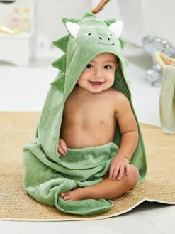 Jojo Maman Bébé Green Dino Character Hooded Towel^ Towels & Bathmats