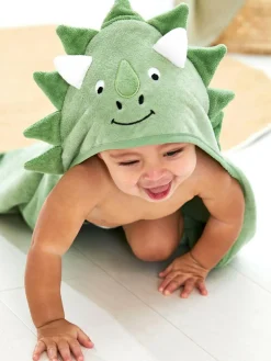 Jojo Maman Bébé Green Dino Character Hooded Towel^ Towels & Bathmats