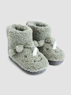Discount Jojo Maman Bébé Plush Slipper Boots Green Dino
