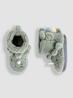 Discount Jojo Maman Bébé Plush Slipper Boots Green Dino