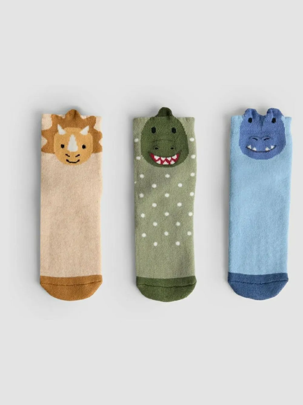 Jojo Maman Bébé Green Dinosaur 3-Pack Dinosaur Extra Thick Socks^BOY Socks & Tights|Socks & Tights