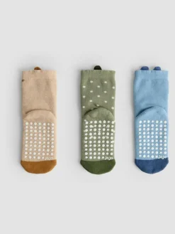 Jojo Maman Bébé Green Dinosaur 3-Pack Dinosaur Extra Thick Socks^BOY Socks & Tights|Socks & Tights