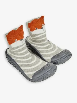 Jojo Maman Bébé Grey Indoor Outdoor Fox Slipper Socks^BOY Nightwear