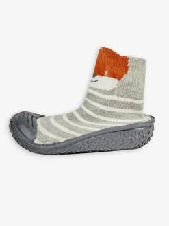 Jojo Maman Bébé Grey Indoor Outdoor Fox Slipper Socks^BOY Nightwear