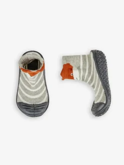 Jojo Maman Bébé Grey Indoor Outdoor Fox Slipper Socks^BOY Nightwear