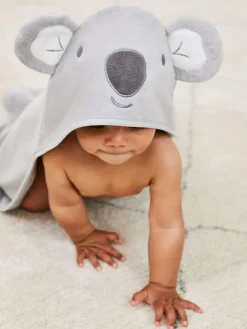 Jojo Maman Bébé Grey Koala Character Hooded Towel^ Towels & Bathmats