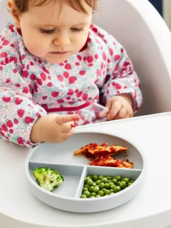 Jojo Maman Bébé Grey Silicone Suction Divided Plate^ Dinner Sets & Pasta Bowls