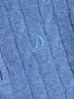 Online Jojo Maman Bébé Classic Cable Half Zip Jumper Indigo Blue