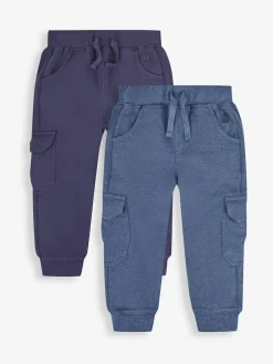 Outlet Jojo Maman Bébé Indigo Blue & Navy Blue 2-Pack Cargo Joggers Indigo Blue & Navy Blue
