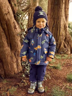 Jojo Maman Bébé Khaki Cosy Lined Dino Ankle Wellies