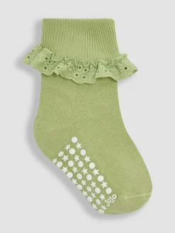 Clearance Jojo Maman Bébé Khaki Frilly Socks 3 Pack