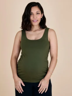 Outlet Jojo Maman Bébé Khaki Green 2-Pack Maternity Vest Tops