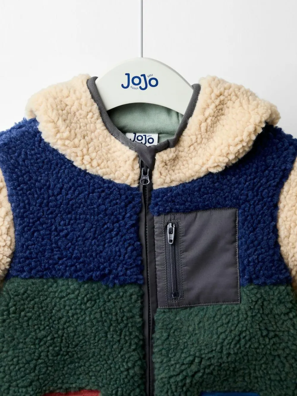 Discount Jojo Maman Bébé Khaki Green Tractor Appliqué Teddy Fleece Jacket