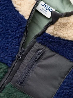 Discount Jojo Maman Bébé Khaki Green Tractor Appliqué Teddy Fleece Jacket