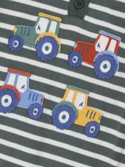 Online Jojo Maman Bébé Khaki Green Tractor Appliqué Romper