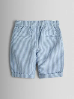 Jojo Maman Bébé Light Blue Double Breast Shirt & Stripe Shorts Set 2 Piece^ Shorts