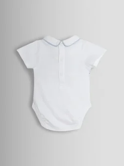 New Jojo Maman Bébé Light Blue Chick Embroidered Body & Shorts Set 2 Piece