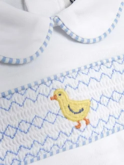 New Jojo Maman Bébé Light Blue Chick Embroidered Body & Shorts Set 2 Piece