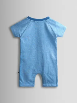 Jojo Maman Bébé Light Blue Tractor Appliqué Scene Romper^ Rompers & Overalls