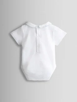 Jojo Maman Bébé Light Blue 2-Piece Chick Embroidered Dungarees & Body Set^BOY Dungarees