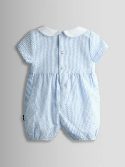 Jojo Maman Bébé Light Blue Boat Classic Smocked Romper^ Rompers & Overalls