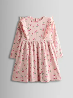 Jojo Maman Bébé Light Pink Cherry Frill Long Sleeve Dress^ Dresses