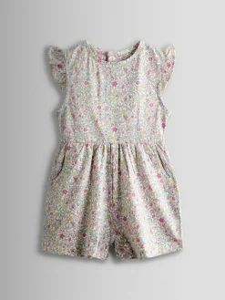 Jojo Maman Bébé Light Pink Ruffle Shoulder Playsuit^ Jumpsuits & Playsuits