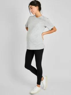 Jojo Maman Bébé Marl Grey Oversized Boyfriend Maternity T-Shirt^Women Loungewear