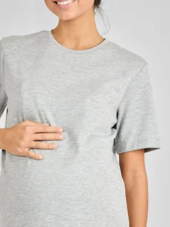Jojo Maman Bébé Marl Grey Oversized Boyfriend Maternity T-Shirt^Women Loungewear