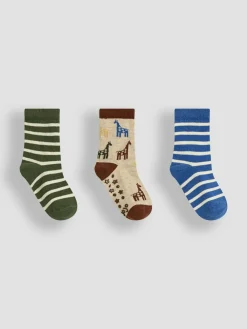 Jojo Maman Bébé Natural 3-Pack Socks^BOY Socks & Tights|Socks & Tights