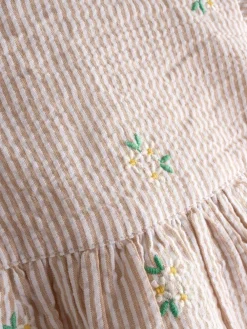 Jojo Maman Bébé Embroidered Frill Sleeve Dress^ Dresses