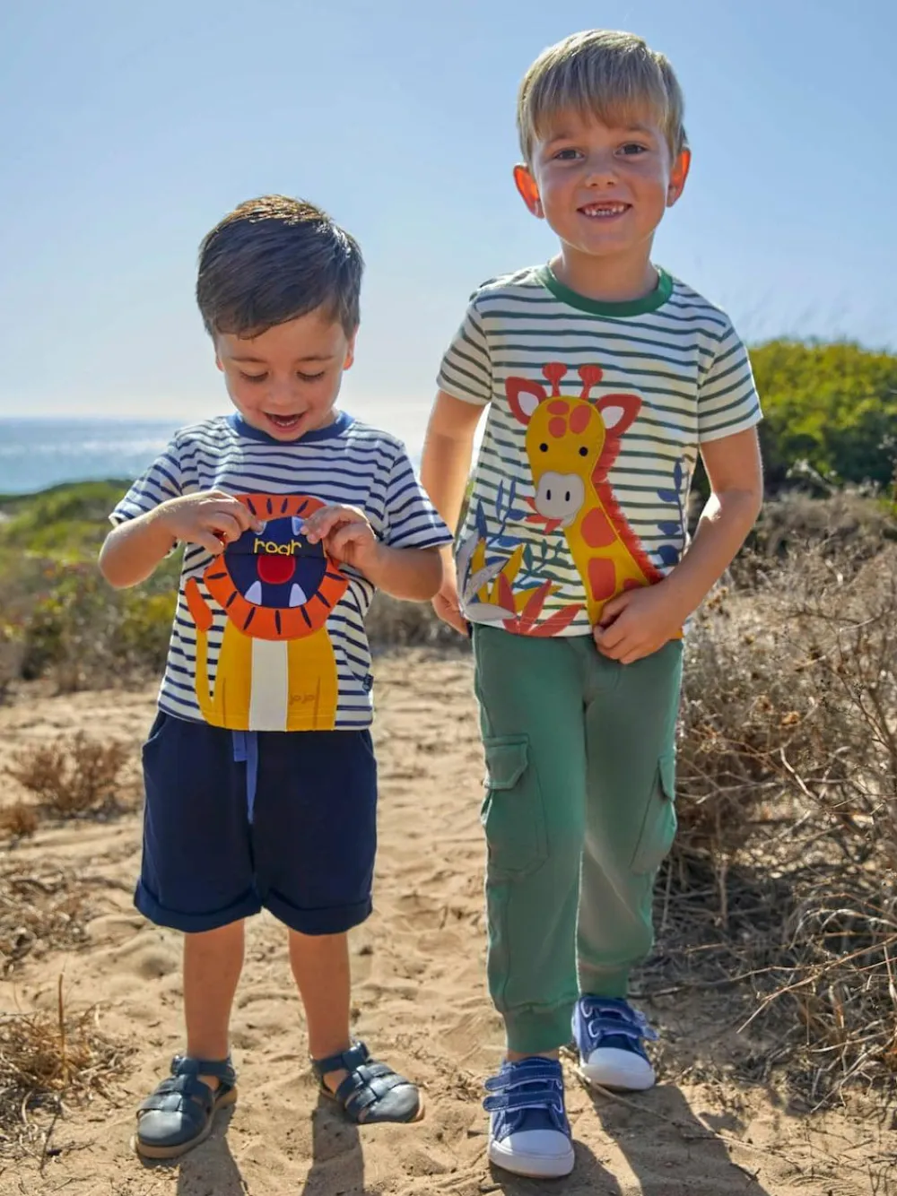 Discount Jojo Maman Bébé Navy Blue & Khaki Green 2-Pack Cargo Joggers Navy Blue & Khaki Green