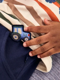 New Jojo Maman Bébé Navy Blue Appliqué Shorts