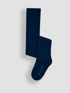 Best Jojo Maman Bébé Navy Blue Cotton Rich Plain Tights